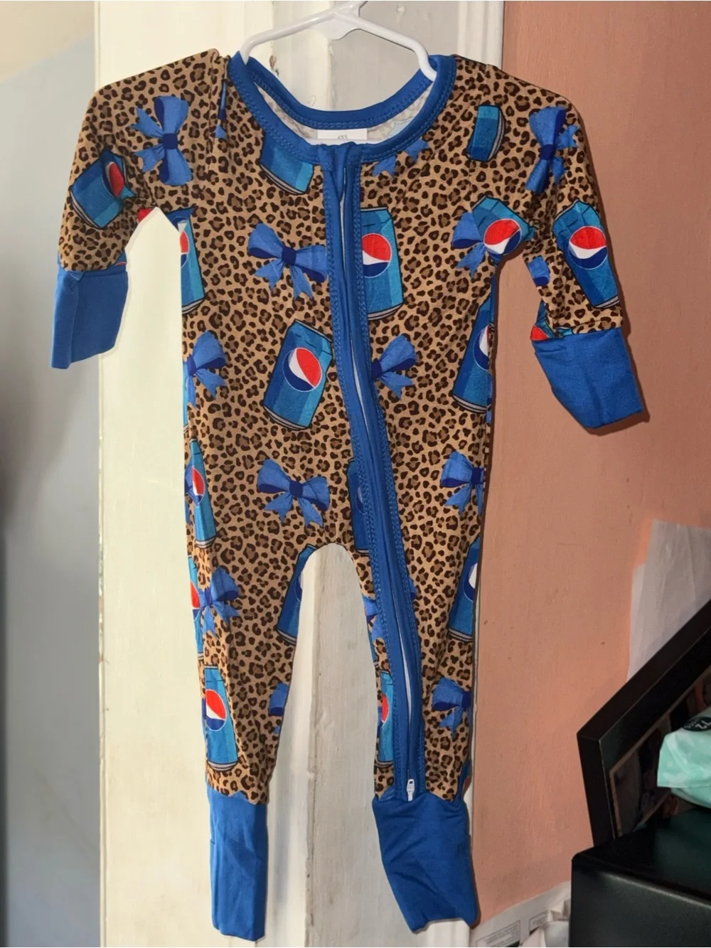 Girls Cheetah Print Pepsi Bamboo Zippy
